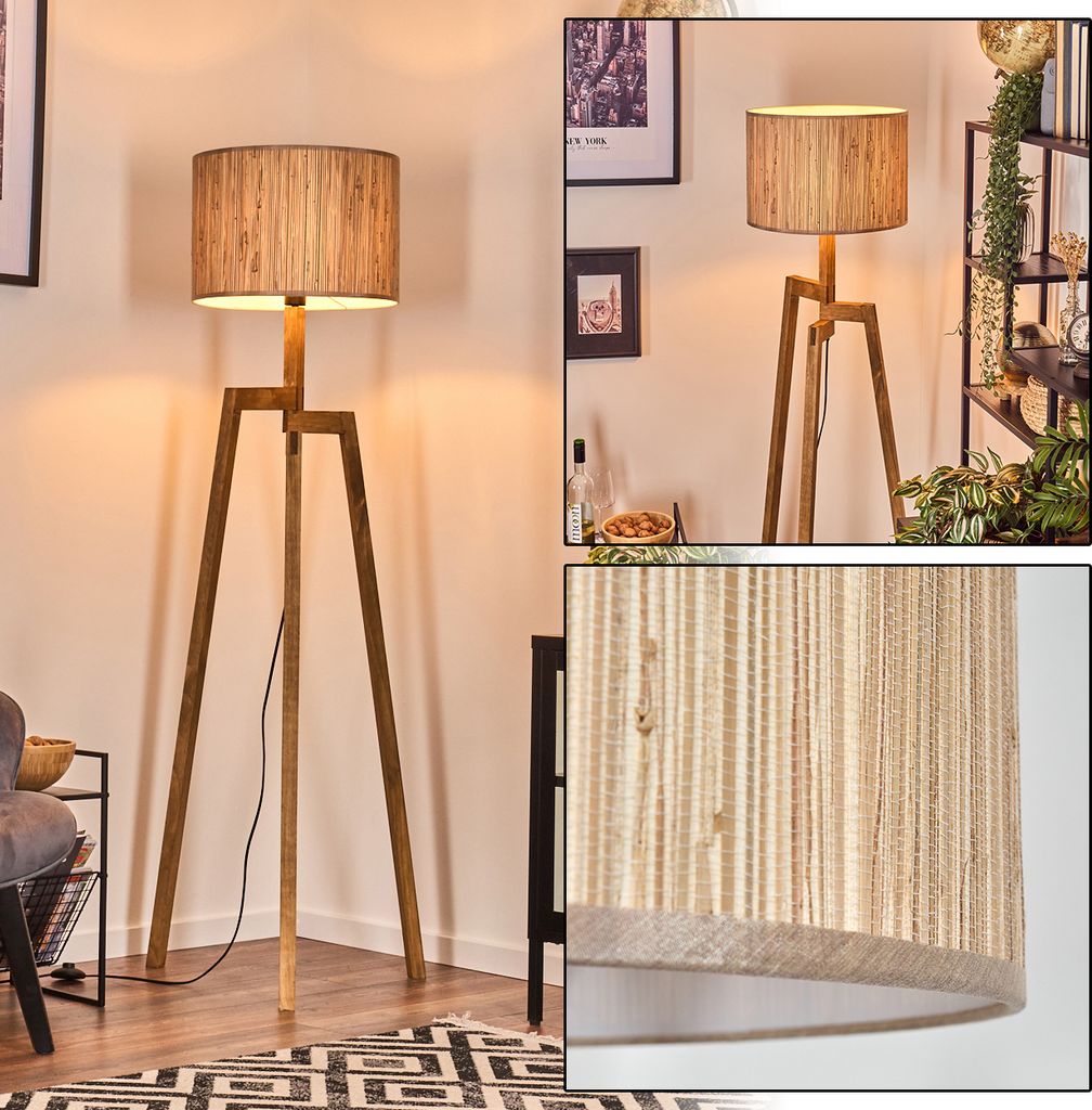 Arenabianca Stehlampe aus Holz/Seegras in Natur/Beige Produktbild 