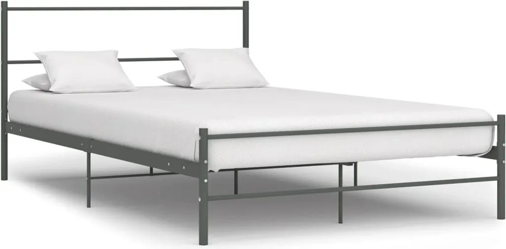 Cadre de lit 120x200 cm gris idéal pour petite chambre ou studio étudiant