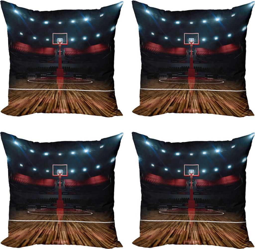 ABAKUHAUS Teen Zimmer Kissenbezug Set (4 Stück), Arena Stadium Sport, Moderner Doppelseitiger Digitaldruck, 40 cm x 40 cm, Mehrfarbig