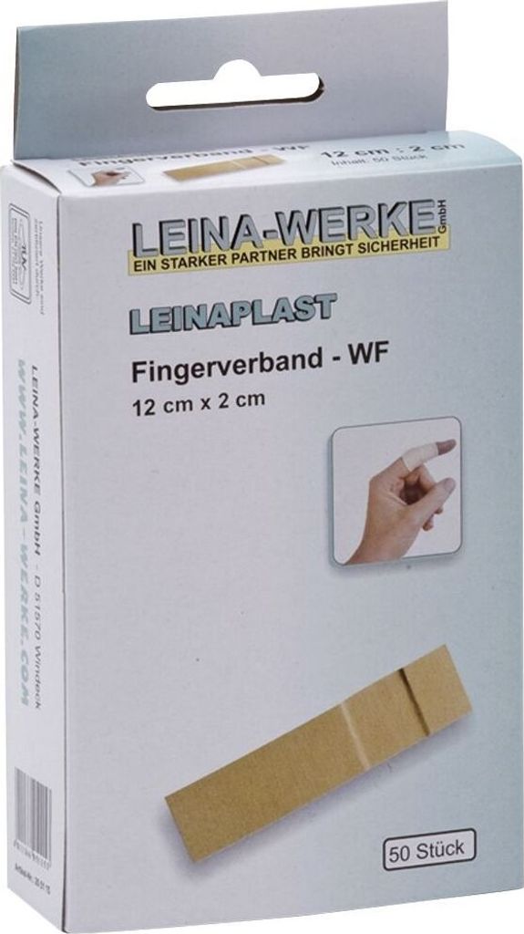 Leina-Werke 72050 Fingerverband - 50 Stück lose, 12 cm x 2 cm wasserfest
