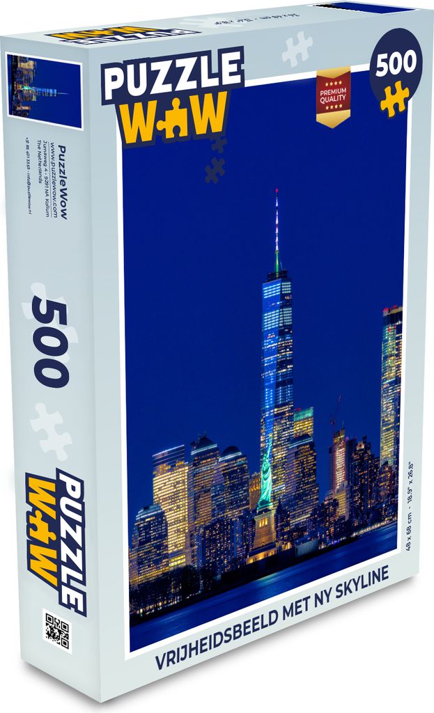 MuchoWow Puzzle 500 Teile Freiheitsstatue mit NY-Skyline - Denken - Spiel - Toy