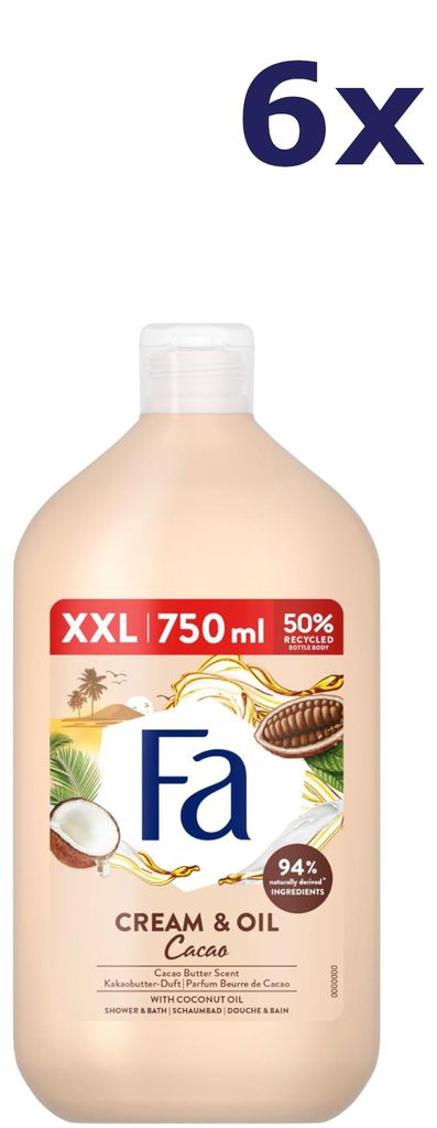 6 unidades de gel crema y aceite para ducha, formato de 750 Imagen del producto 