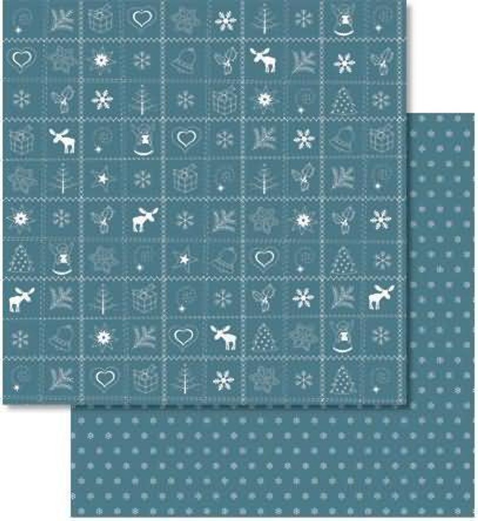 Scrapbook Paper Country Christmas12x12 Zoll VE=25 Blatt petrol