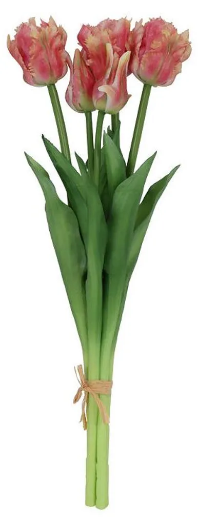 Bouquet de tulipes artificielles 47cm saumon crème sans entretien requis
