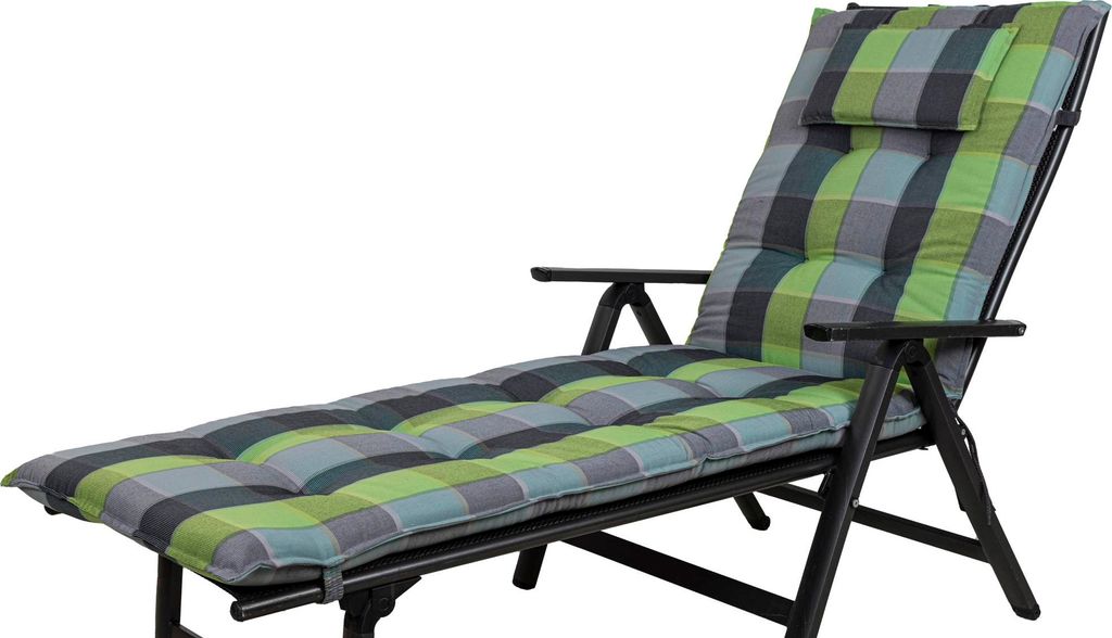 Auflage Rollliege Inco10475-240 grau-grün kariert 191x60x8 Produktbild 