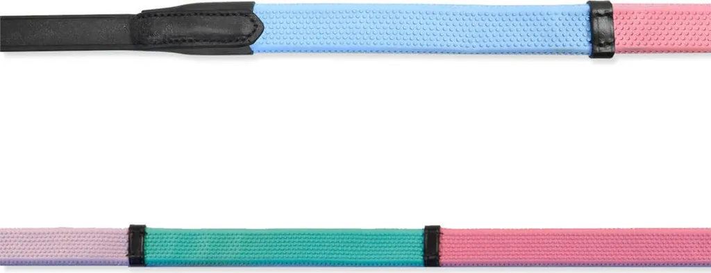 Rênes de filet antidérapantes STAR Rainbow noir taille WB pour équitation