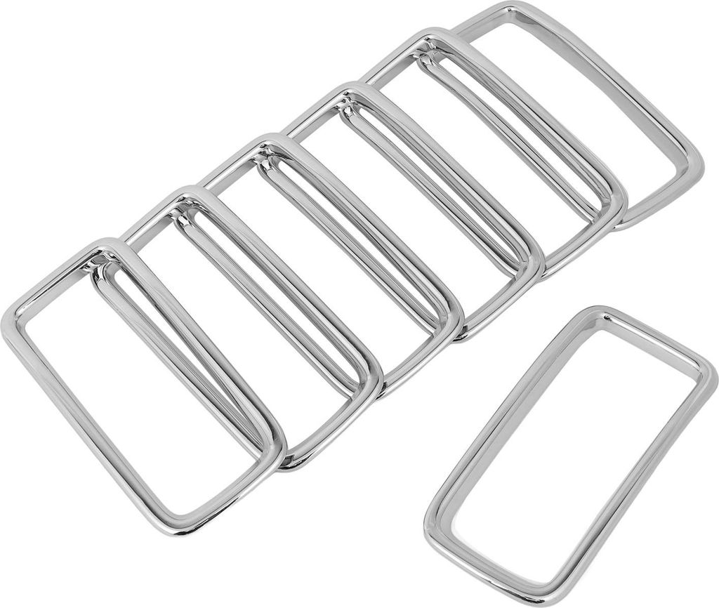 7PCS Frontgrill Einsatz Abdeckung Trim Rahmen Silber Stoßstange Grill Ringe Vent Außen Zubehör für Jeep Renegade 2016-2018