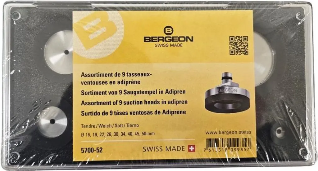 Set Bergeon 5700-52-9 de 9 Embouts d'Aspiration pour Pose de Verre Montre