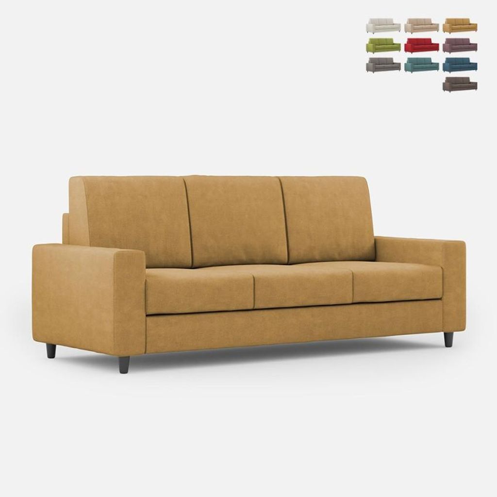 ITYHOME - Gepolstertes Bett ohne Lattenrost 140x200 mit Mikrofaserbezug Sandfarbe Adele