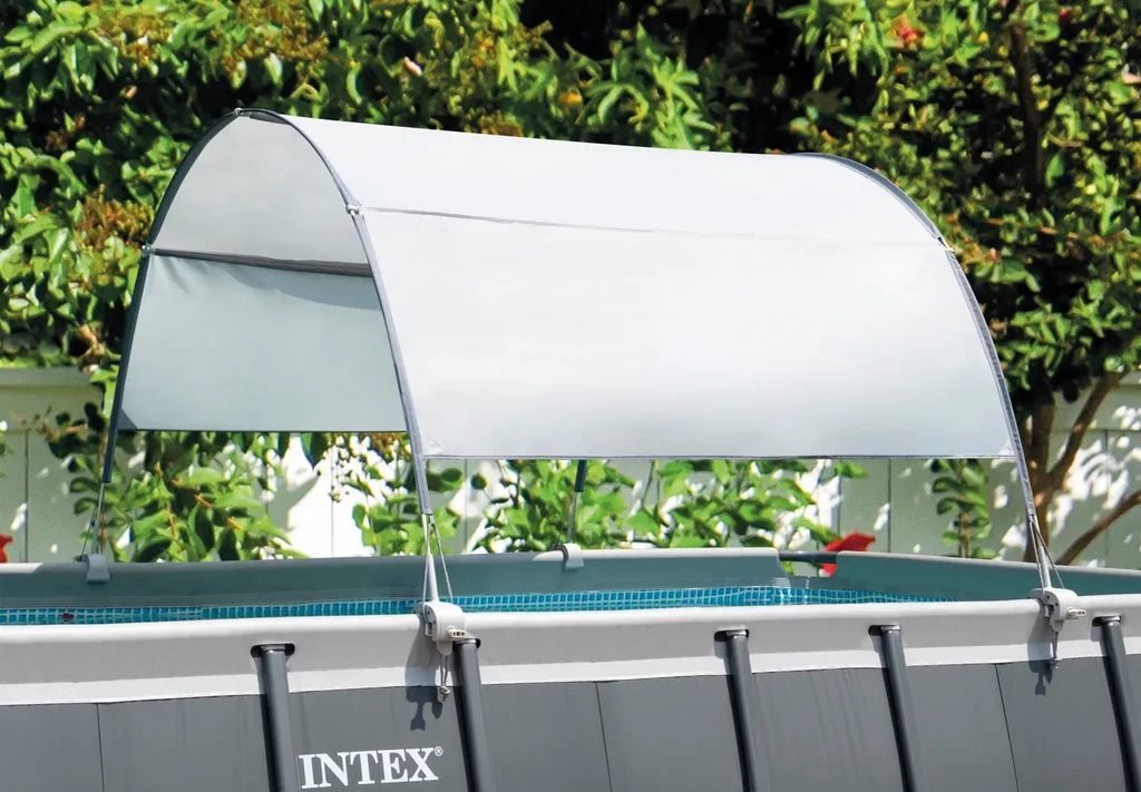 Tente de protection pour piscine 375x300 cm toit en polyester bicolore