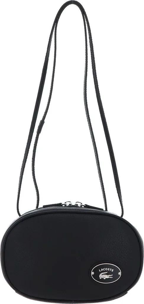Sac rond Lacoste en cuir rigide noir pour organiser vos affaires