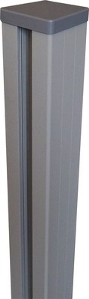 Alupfosten GroJa Flex/Lumino mit Kappe DB701 zum Aufschrauben 7 x 7 x 190 cm silbergrau