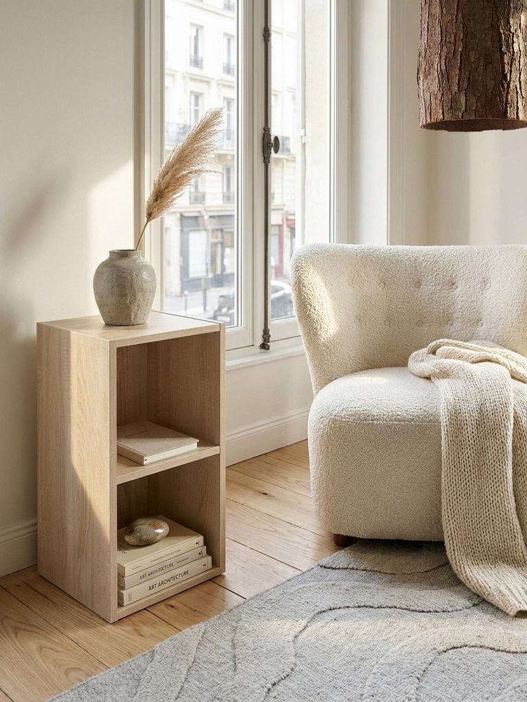 Standregal WL5.176 Holz 30x60x30 cm Modern Sonoma Regal Klein, Wandregal Ablageregal Schmal, Kleines Bücherregal 2 Ablagefächer, Schmales Design ...