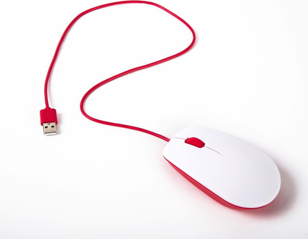 Officiële Raspberry Pi muis (wit/rood) Productafbeelding 