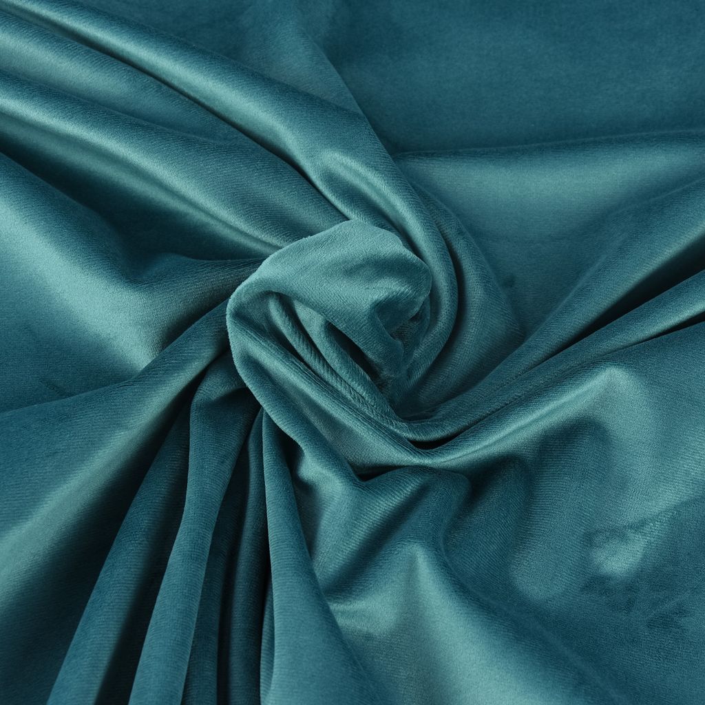 Samtstoff Meterware Dekostoff Italian Velvet Samt blau Produktbild 