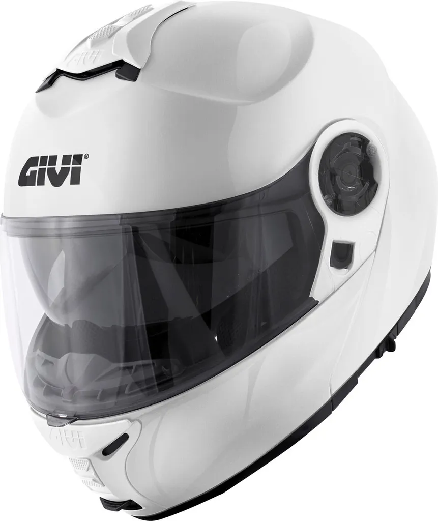 Casque de moto modulable blanc brillant GIVI X21 EVO solide en taille S