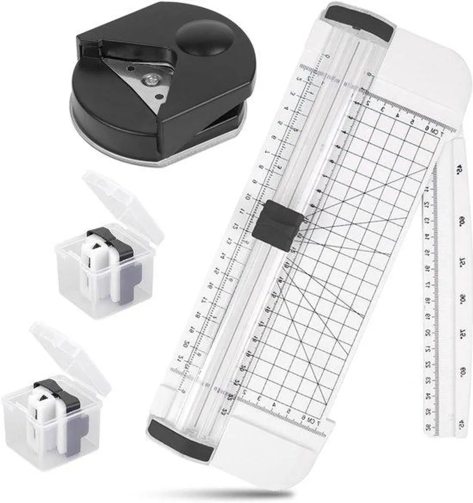 Coupe-papier Massicot 2 pièces avec réglette de mesure pour bureau