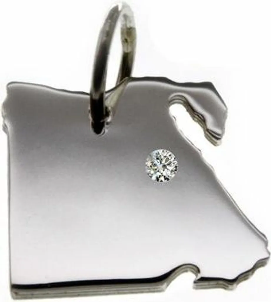 Pendentif égyptien en argent 925 avec brillant 0,015ct pour collier