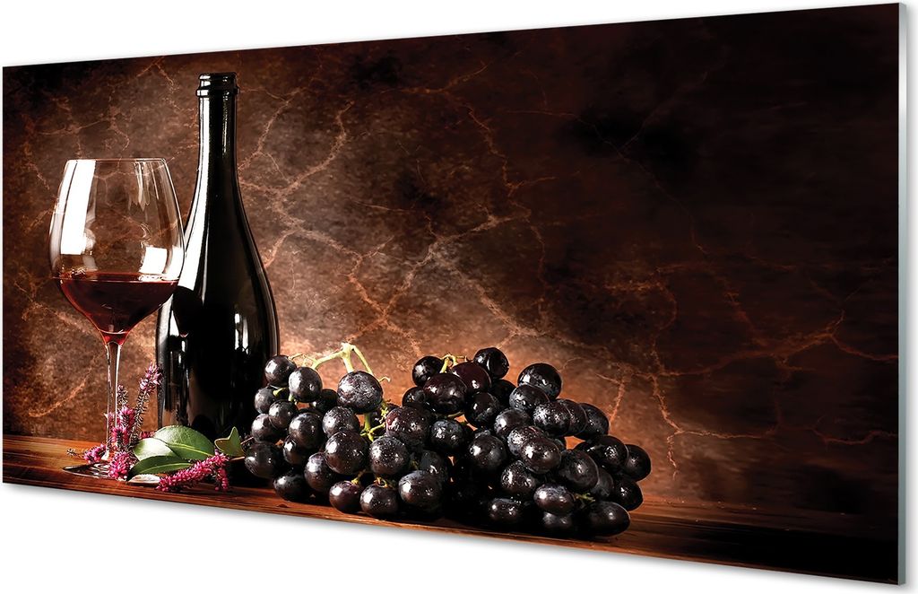 Glasbilder 100x50 Wandkunst Glas Wein
