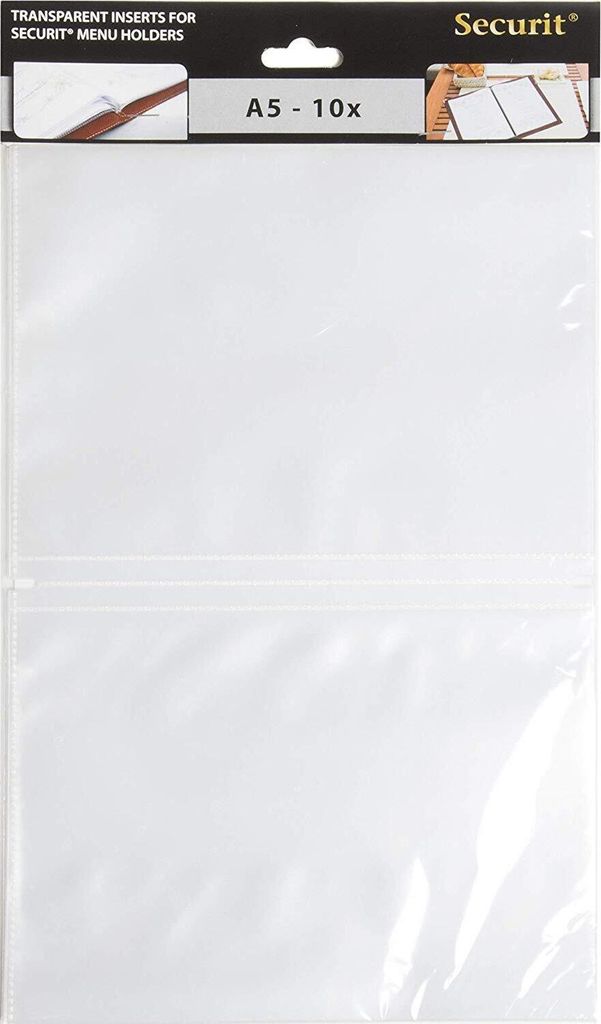 Securit Einleger für Speisekarten Mappe DIN A5 transparent 10 Stück
