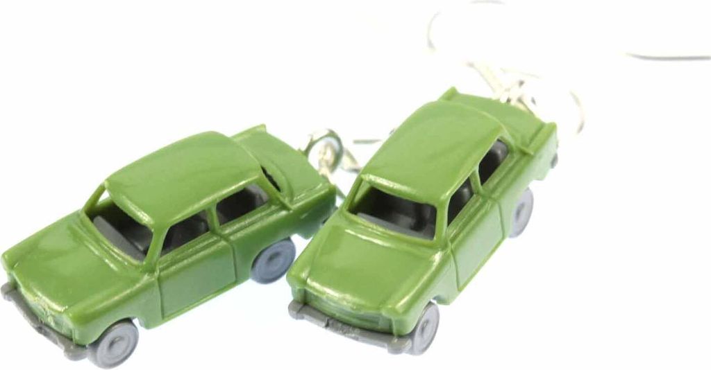 Trabi Ohrringe Auto Trabant Trabbi Miniblings Hänger DDR Modell 1:160 grün