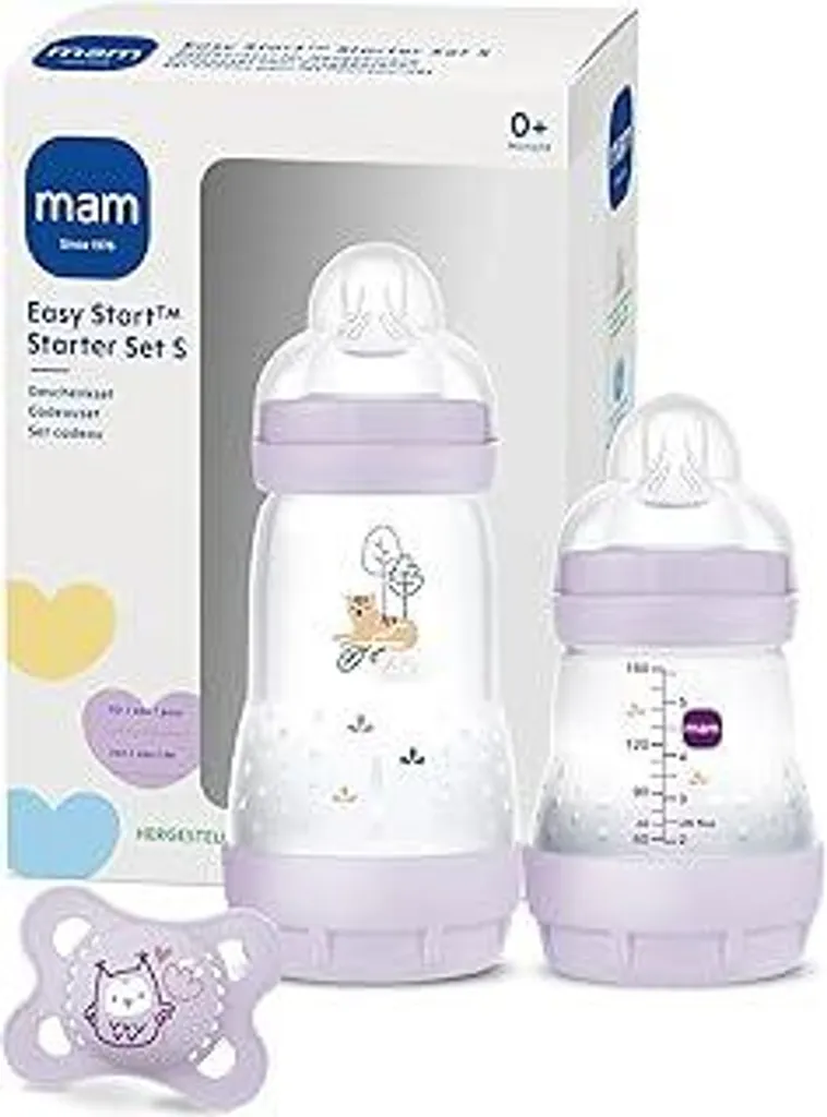 MAM Starter Set S Biberon Anticolica Viola: Estetica e Funzione 0+ Mesi