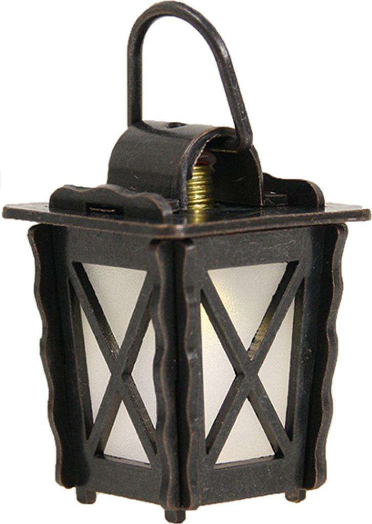 FADEDA Laterne Metall, LED weiß / Höhe:4 cm / handbemalt / detailgetreue Krippen Figuren - Weihnachten Tisch Dekoration Krippe Zubehör