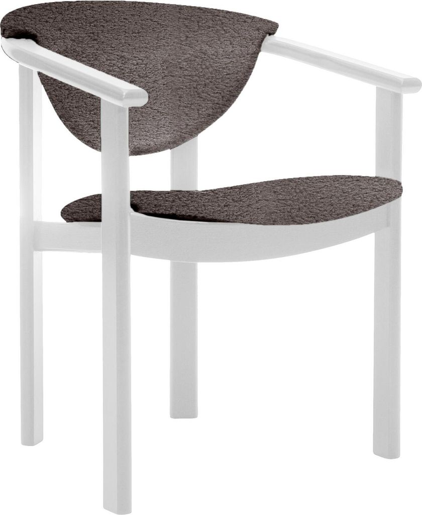 Polsterstuhl mit Armlehnen Kate F1 moderne gepolsterte Stuhl stilvoll Sessel für Esszimmer in Boucle, Farbe: dunkelgrau - catch me 25, Beinefarbe:...