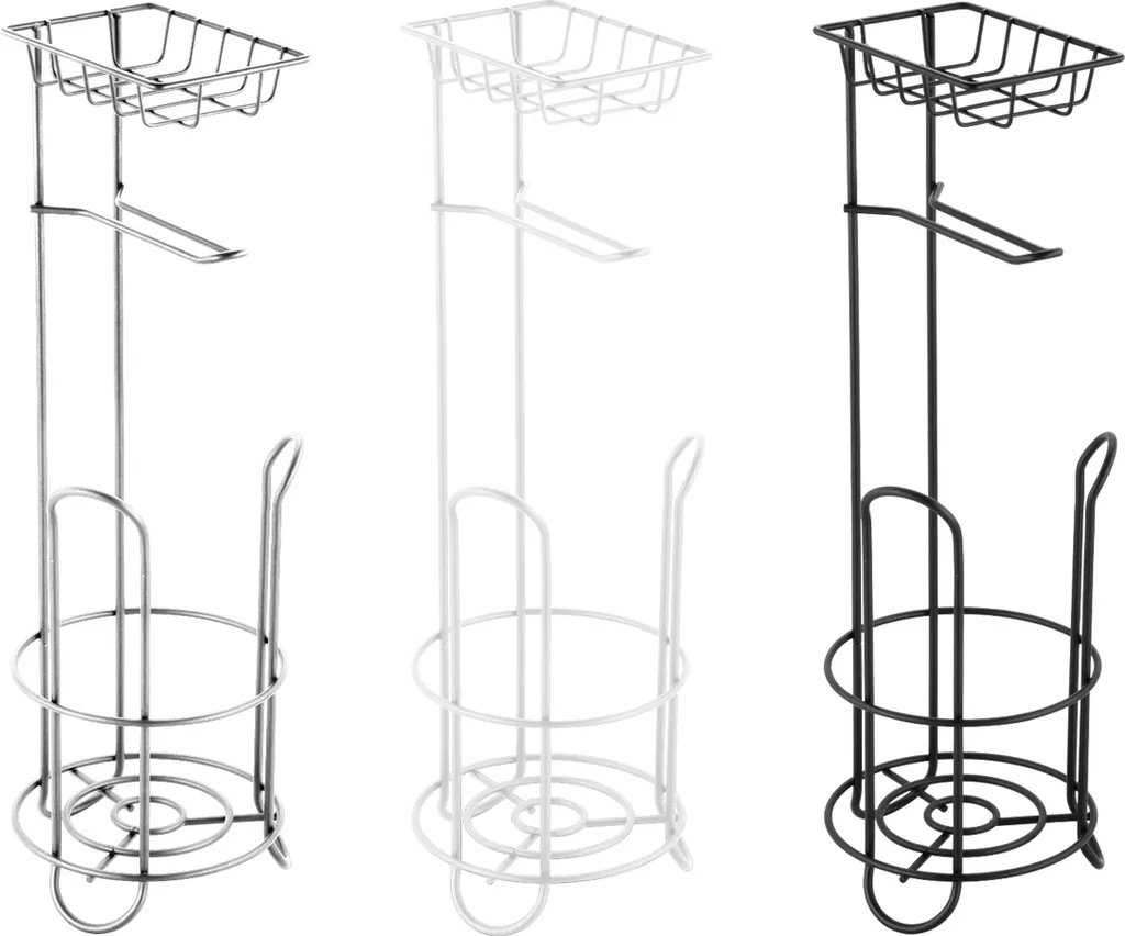 Supporto Portarotolo MSV Indipendente | Metallo Bianco Opaco con Ripiano