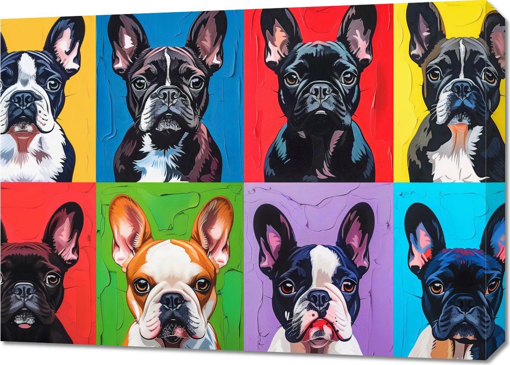 Bild 70x50cm Französische Bulldoggen