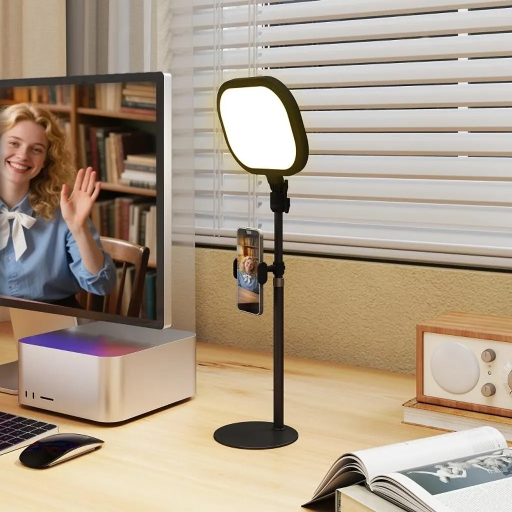 Fortuna Lai Lampada LED con Supporto Telefono | Metallo Nero Elegante - 2