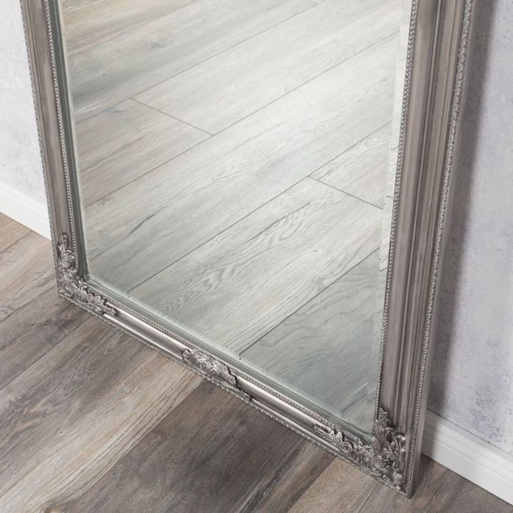 Eleganter Barock Spiegel BESSA 100x50cm silber-antik Produktbild 6