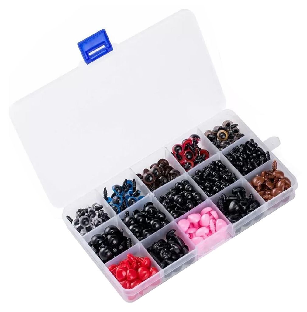 752 Stück Sicherheitsaugen, Nasen, Kunststoffharz, verschiedene Größen, Farben, Glättungspuppe zum Häkeln, Nähen, Plüschtier