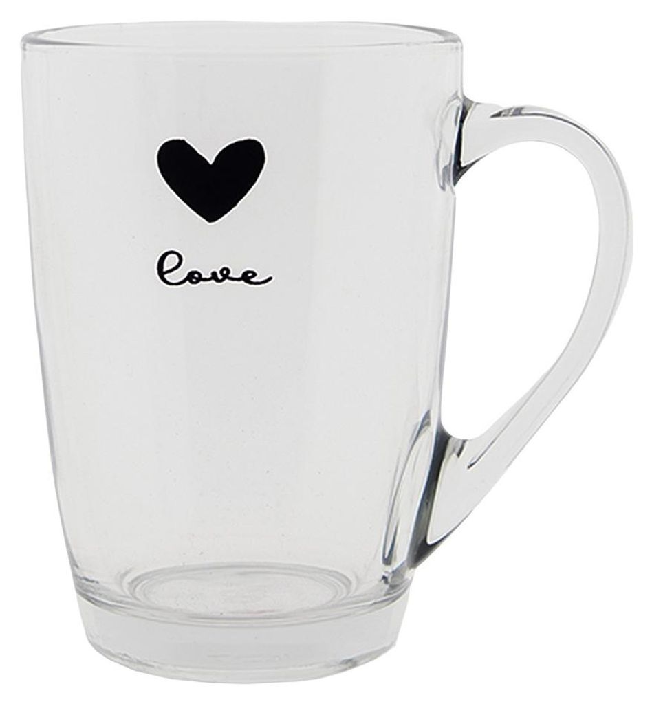 Bicchiere da tè Clayre & Eef 300 ml cuore di vetro Immagine del prodotto 