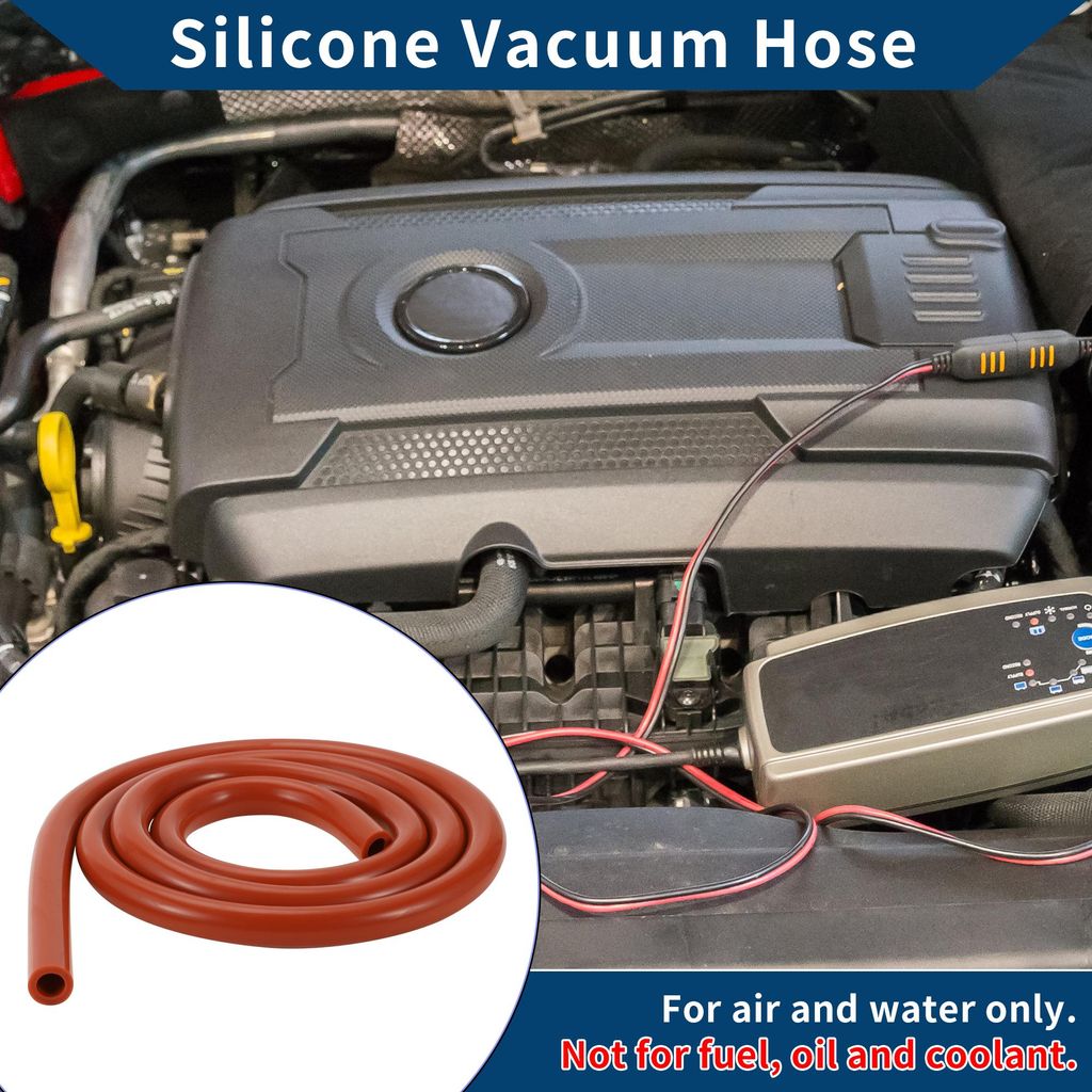 Silikon-Vakuumschlauch für Automobil-Vakuumsysteme Hochtemperatur 3,3 Fuß 3/8" 10mm ID 3mm Dicke 1 Stück Rot