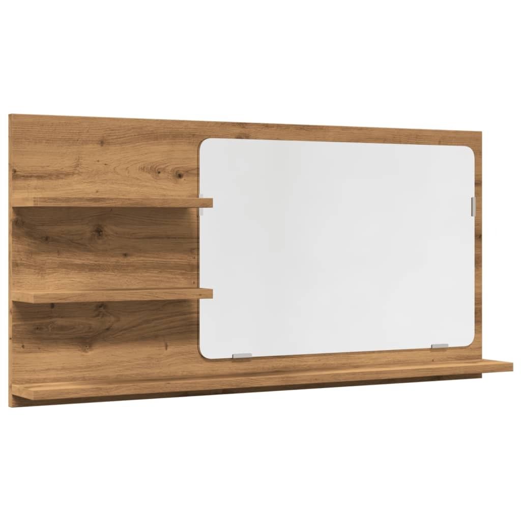 Armoire à miroir de salle de bain chêne artisanal 90x11x45 Image du produit 