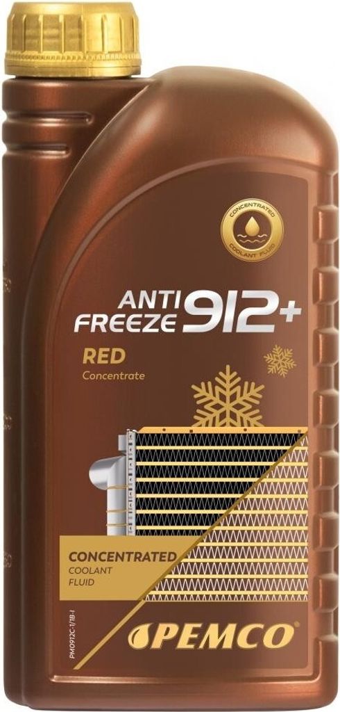 PEMCO 912+ Concentrate Kühlmittel Kühlerfrostschutz 1L Rot Antifreeze Konzentrat G12+ type D