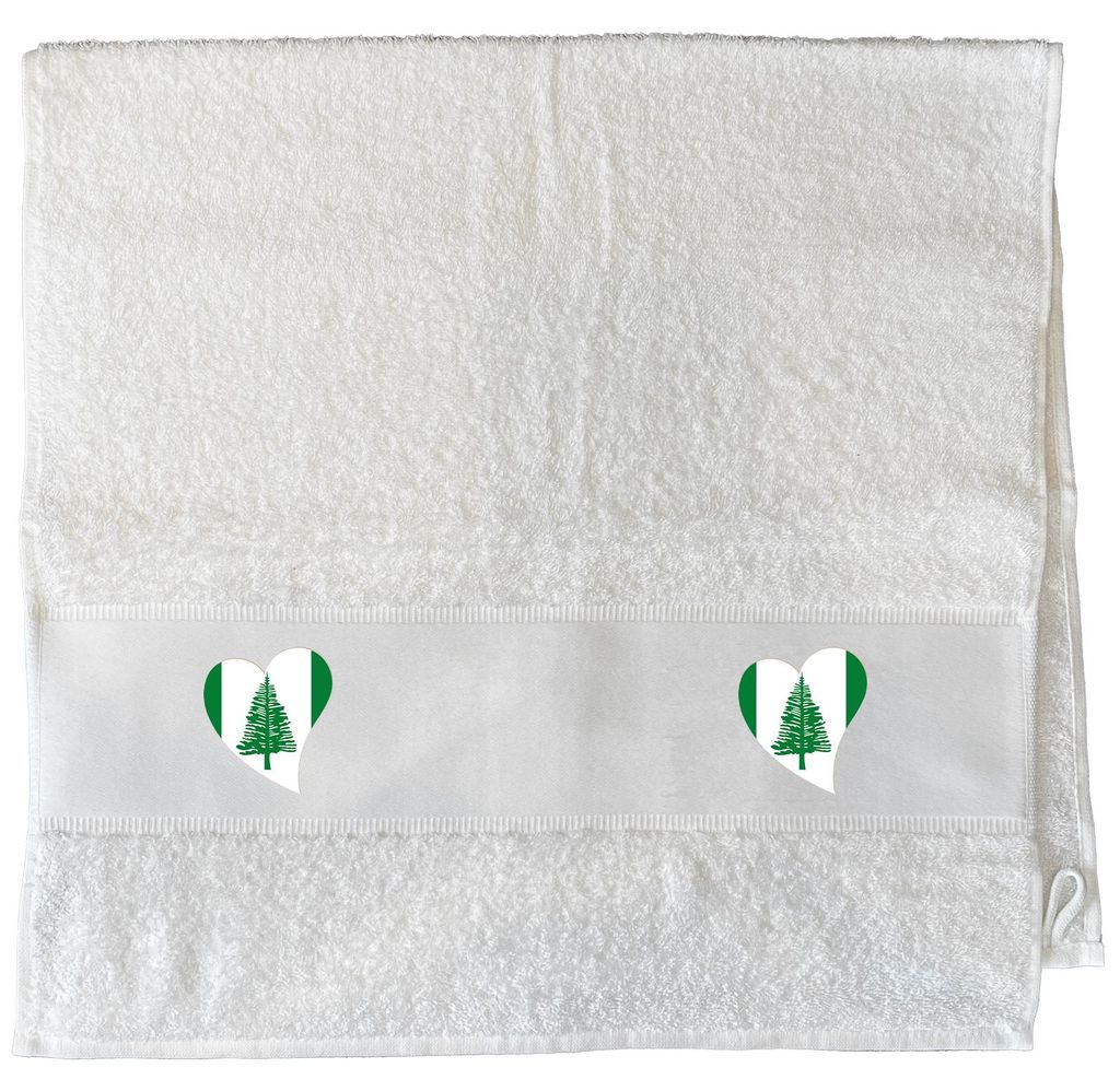 Huuraa Handtuch Norfolk Flagge Herz 50x100cm White Baumwolle Handtuch Geschenkidee