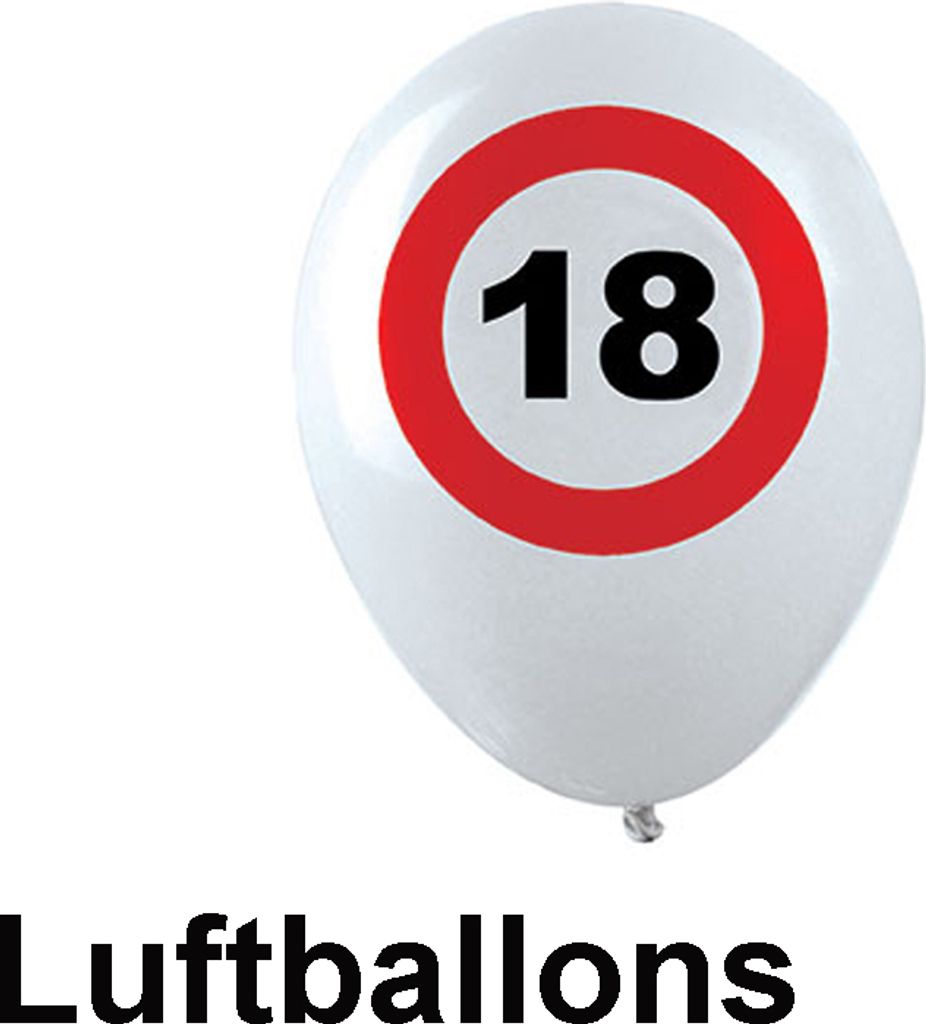 Luftballons Nr. 18 12 Stück ca. 30cm Verkehrsschild