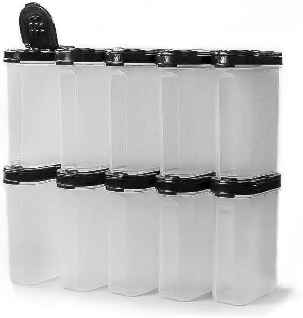 TUPPERWARE Spice Giant 270 ml (10) Black Spice Container Large
