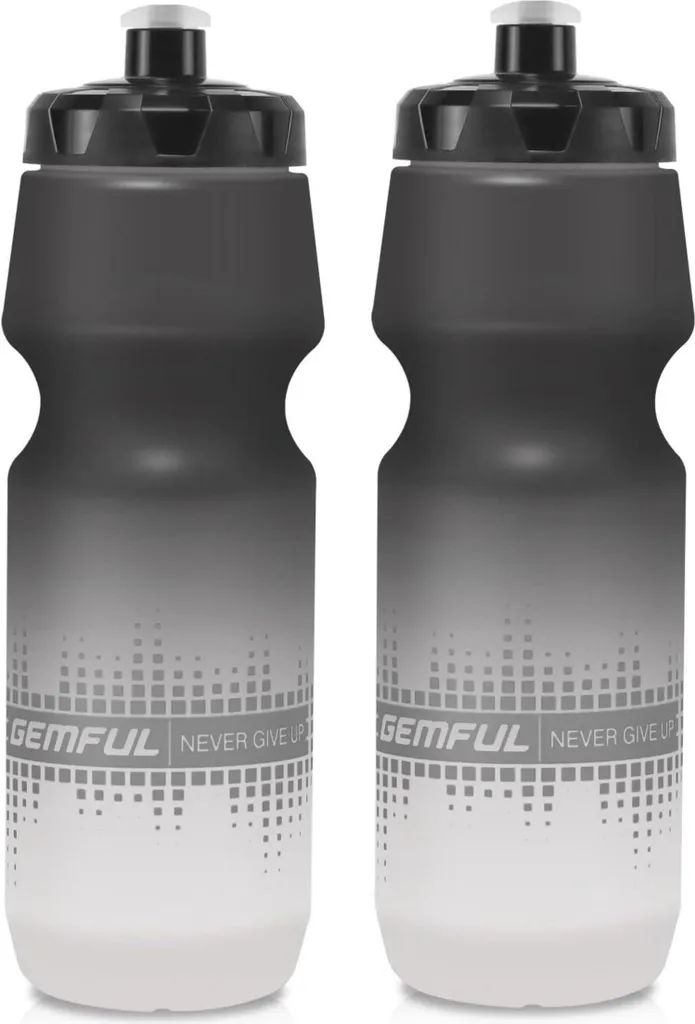 Bidon vélo 750ml étanche pack de 2 gourdes sport noires sans toxines