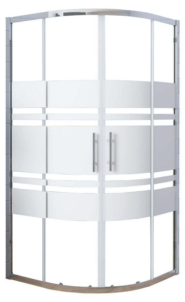 Duschspa 80x80x185cm Duschkabine Streifenglas Schiebetür Produktbild 