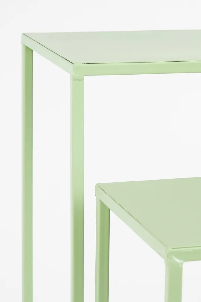 Table d'appoint en fer robuste Quinty, design minimaliste, set de 3 - 6