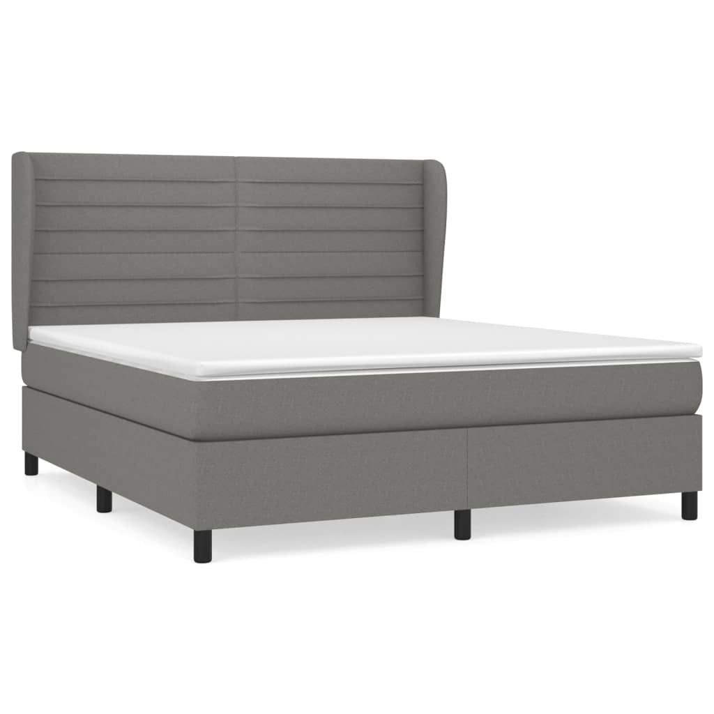 Boxspringbett mit Matratze Dunkelgrau 160x200 cm Stoff Produktbild 