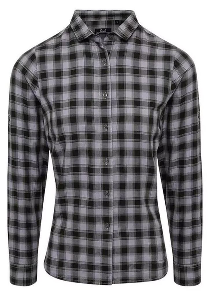 Premier - "Mulligan" Hemd für Damen Langärmlig LT2712 (S) (Stahl/Kühles Grau)