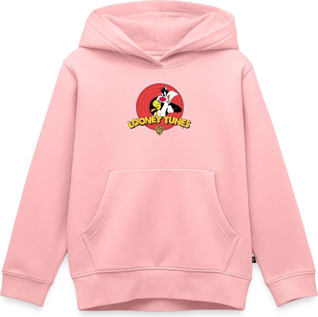 Spreadshirt Looney Tunes Sylvester Und Tweety Kinder Premium Hoodie, 158/164 (12 Jahre), Rosa