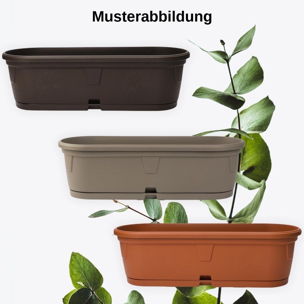 3x Pflanzkübel Blumenkasten Blumentopf Blumenkübel länglich Produktbild 4