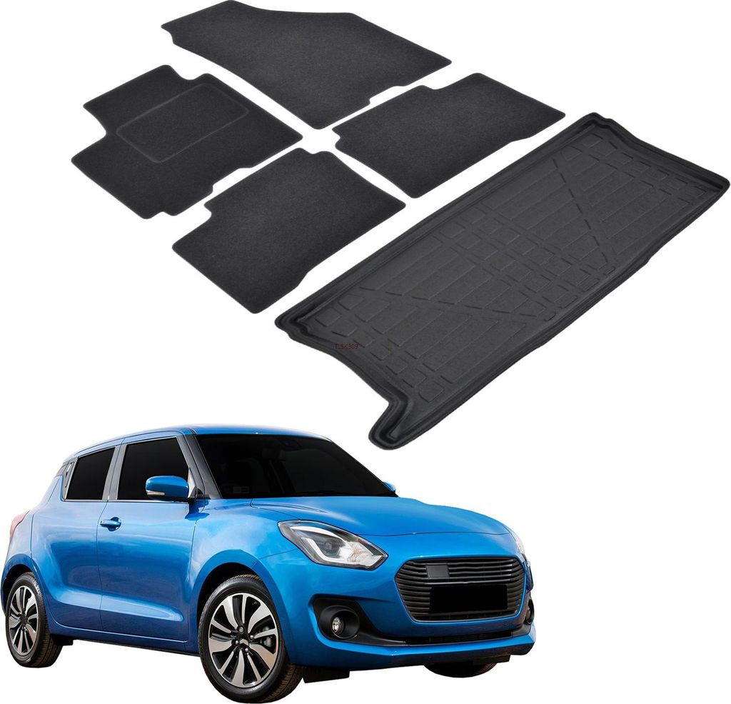 Kofferraumwanne Fußmatten Set Für Suzuki Swift 2017-2022 Produktbild 