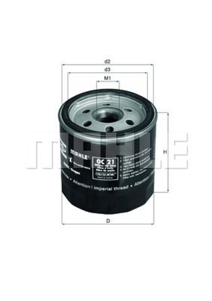 MAHLE ORIGINAL Wechselfilter Motorölfilter OC 21 089626000014