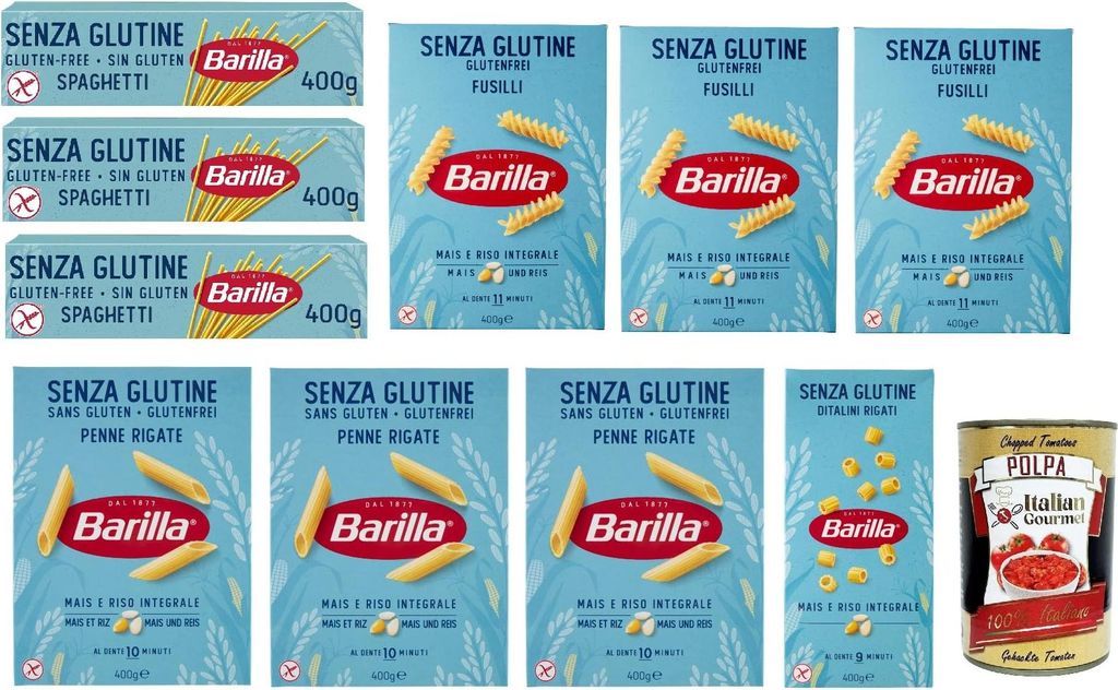 Barilla Pasta Nudeln Glutenfreie Testpaket aus köstlichem Mais und Reis – perfekt für Menschen mit Zöliakie oder Glutenunverträglichkeit 10x ...